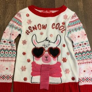 32 Degrees White, Pink & Red Llama 'Snow Cool' Holiday Sweater